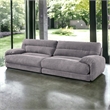ACME Cadenza Corduroy Fabric Upholstered Rolled Armrests Sofa in Gray