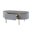 ACME Yukino Contemporary Wood/Metal Coffee Table in Gray High Gloss and Chrome