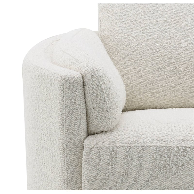 ACME Sagen Boucle Fabric Upholstered Swivel Glider Recliner in Beige