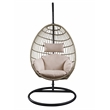 ACME Vasant Outdoor Patio Hanging Chair with Stand in Beige Fabric & Wicker