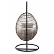 ACME Vasant Outdoor Patio Hanging Chair with Stand in Beige Fabric & Wicker