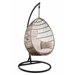 ACME Vasant Outdoor Patio Hanging Chair with Stand in Beige Fabric & Wicker