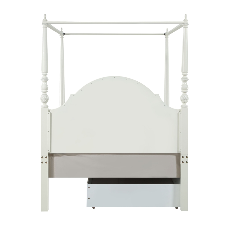 ACME Dorothy Transitional Wood Full Poster Bed in Ivory Finish