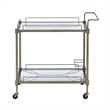 ACME Aditya Contemporary Metal Serving Cart in Mirrored and Antique Brass