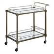 ACME Aditya Contemporary Metal Serving Cart in Mirrored and Antique Brass