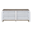 ACME Paavan Contemporary Wood Console Cabinet with White Marble Print in Oak