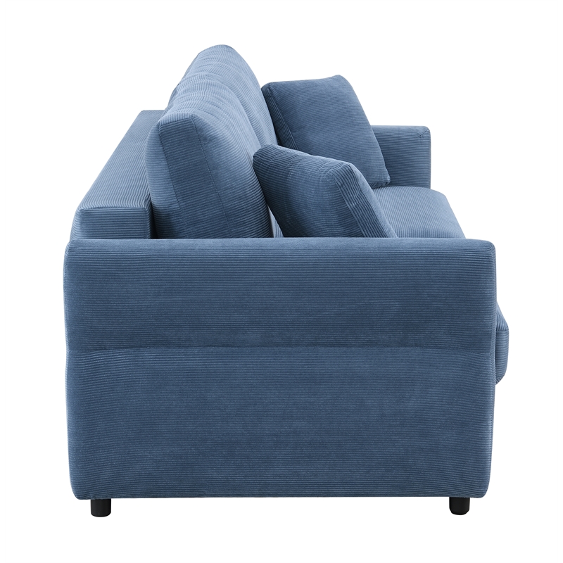 ACME Haran Contemporary Fabric 2 Pillows Sleeper Sofa in Blue