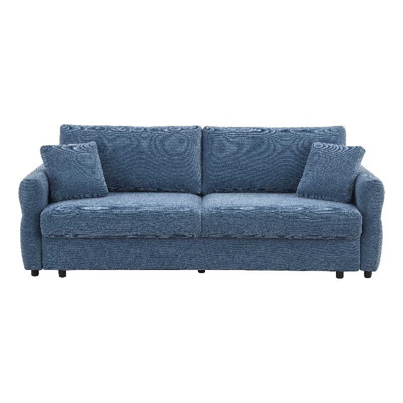 ACME Haran Contemporary Fabric 2 Pillows Sleeper Sofa in Blue
