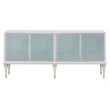 ACME Ansaldo Contemporary Wood Console Cabinet in Pearl White/Blue