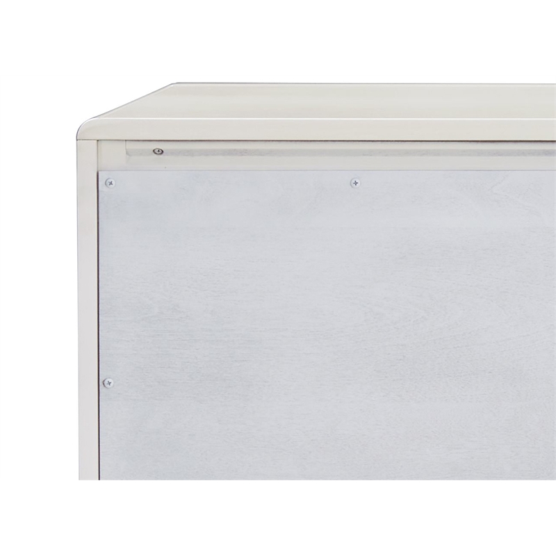 ACME Ansaldo Contemporary Wood Console Cabinet in Pearl White/Blue