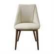 ACME Willene Contemporary Fabric Side Chair in Beige/Walnut (Set of 2)