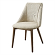 ACME Willene Contemporary Fabric Side Chair in Beige/Walnut (Set of 2)
