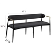 ACME Jaramillo Contemporary Fabric/Metal Open Back Bench in Black
