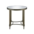 ACME Aditya Contemporary Metal End Table in Mirrored and Antique Brass