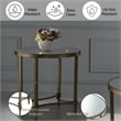 ACME Aditya Contemporary Metal End Table in Mirrored and Antique Brass