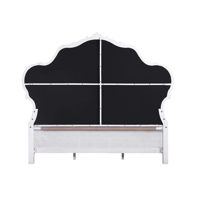 ACME Latisha Wood and Fabric Rectangular Queen Bed in Pure White