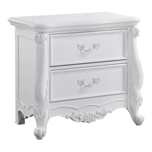 ACME Latisha Wood 2-Drawer Rectangular Nightstand in Pure White