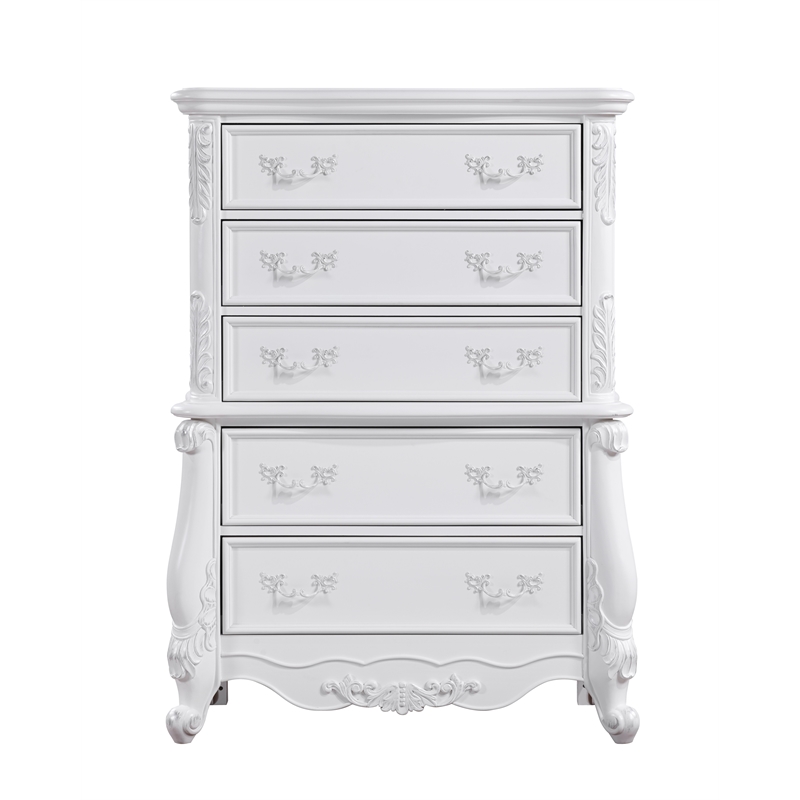 ACME Latisha 5-Drawer Transitional Wood Rectangular Chest in Pure White