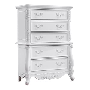 ACME Latisha 5-Drawer Transitional Wood Rectangular Chest in Pure White