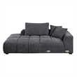 ACME Chosen Linen Fabric Upholstered Sectional Sofa with 3 Pillows in Gray