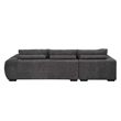 ACME Chosen Linen Fabric Upholstered Sectional Sofa with 3 Pillows in Gray