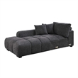 ACME Chosen Linen Fabric Upholstered Sectional Sofa with 3 Pillows in Gray