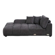 ACME Chosen Linen Fabric Upholstered Sectional Sofa with 3 Pillows in Gray