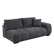 ACME Chosen Linen Fabric Upholstered Sectional Sofa with 3 Pillows in Gray