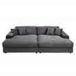 ACME Hilde Velvet Upholstered Sectional Sofa with 4 Pillows in Gray
