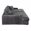 ACME Hilde Velvet Upholstered Sectional Sofa with 4 Pillows in Gray