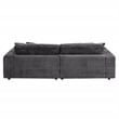 ACME Hilde Velvet Upholstered Sectional Sofa with 4 Pillows in Gray