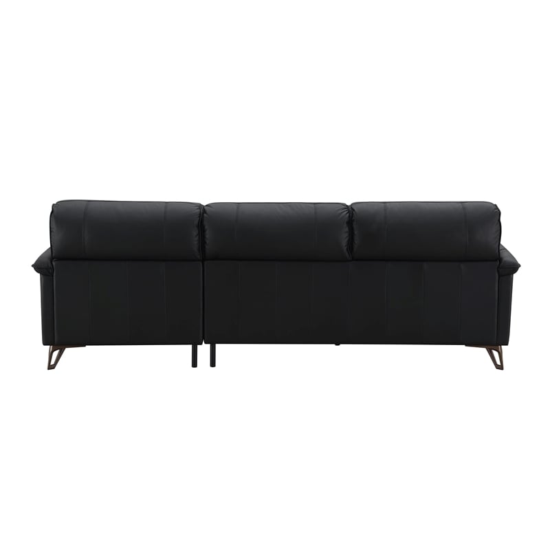 ACME Eilene Contemporary Top Grain Leather Upholstered Sofa in Black