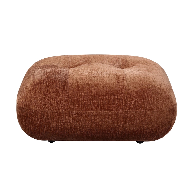ACME Carrick Sandwich Mesh Fabric Upholstered Ottoman in Brown