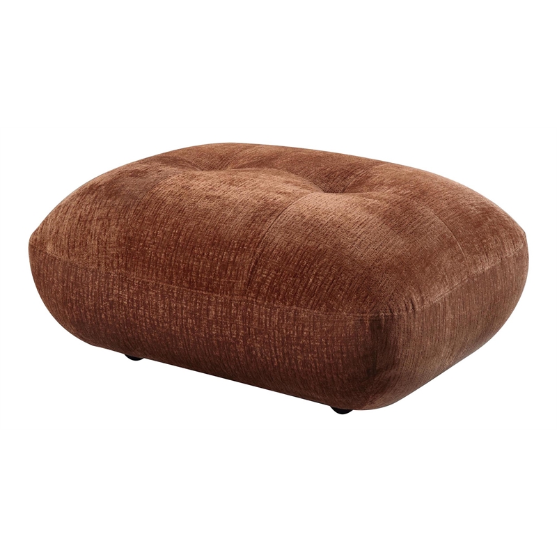 ACME Carrick Sandwich Mesh Fabric Upholstered Ottoman in Brown