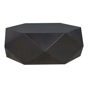 ACME Hanniel Contemporary Wood Hexagonal Coffee Table in Antique Black