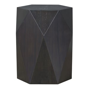 ACME Hanniel Contemporary Wood Hexagonal End Table in Antique Black