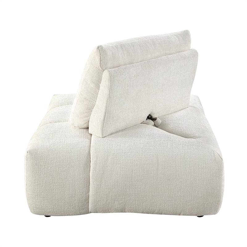 ACME Loanna Contemporary Linen Fabric Upholstered Wedge in Beige