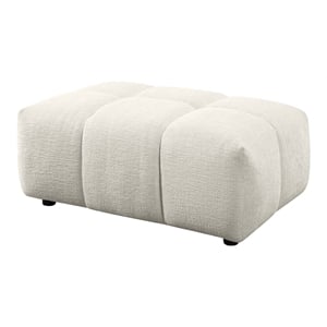 ACME Loanna Contemporary Linen Fabric Upholstered Ottoman in Beige