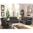 ACME Zuriel Contemporary PU Faux Leather Upholstered Motion Loveseat in Brown
