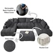 ACME Chloris Linen Fabric Upholstered Sectional Sofa with Pillows in Gray