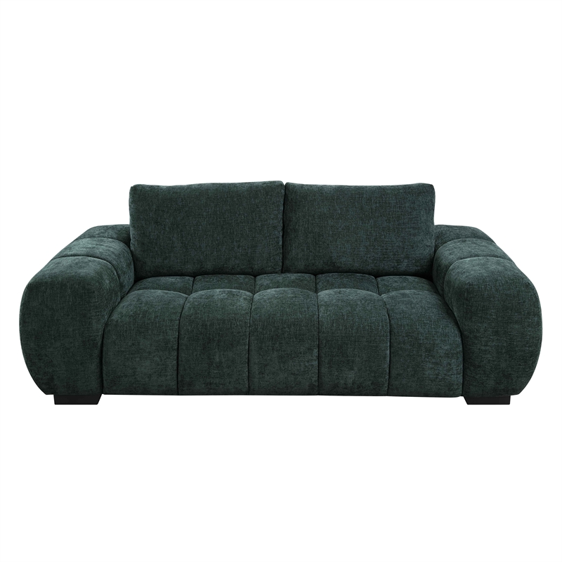 ACME Ferrand Contemporary Linen Fabric Upholstered Sofa in Green