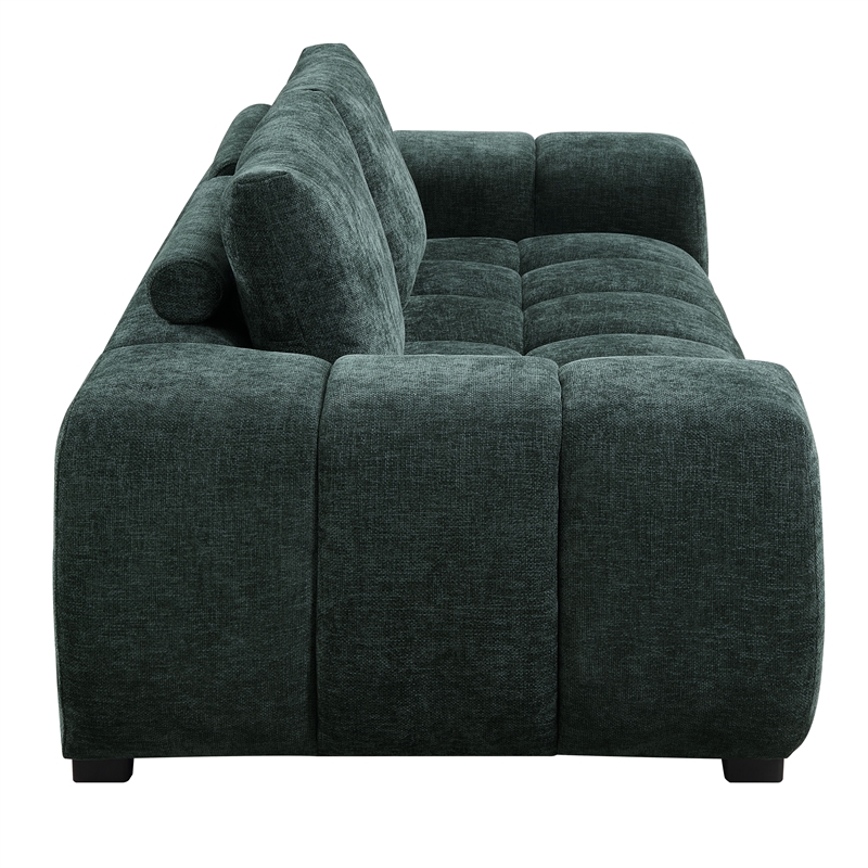 ACME Ferrand Contemporary Linen Fabric Upholstered Sofa in Green