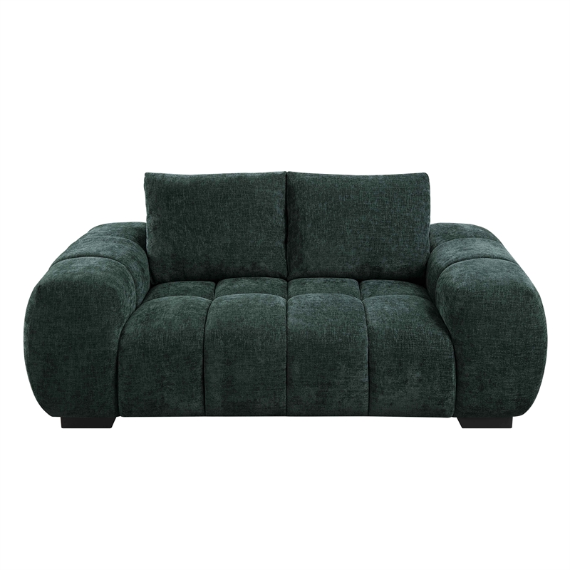 ACME Ferrand Contemporary Linen Fabric Upholstered Loveseat in Green