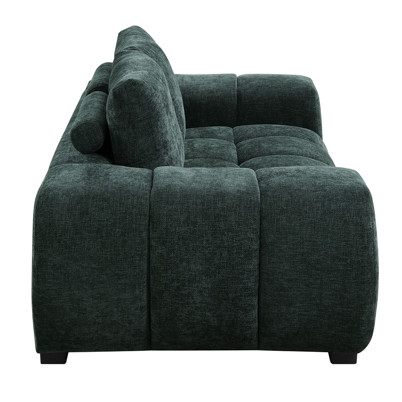 ACME Ferrand Contemporary Linen Fabric Upholstered Loveseat in Green