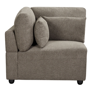 ACME Rylie Contemporary Fabric Upholstered Left Facing Armrest Chair in Gray