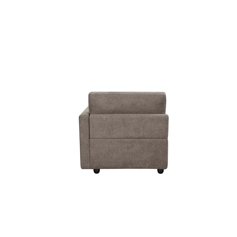 ACME Rylie Contemporary Fabric Upholstered Right Facing Armrest Chair in Gray