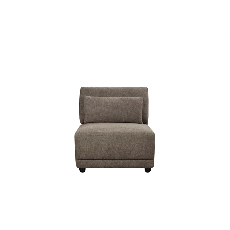 ACME Rylie Contemporary Linen Fabric Upholstered Armless Chair in Gray