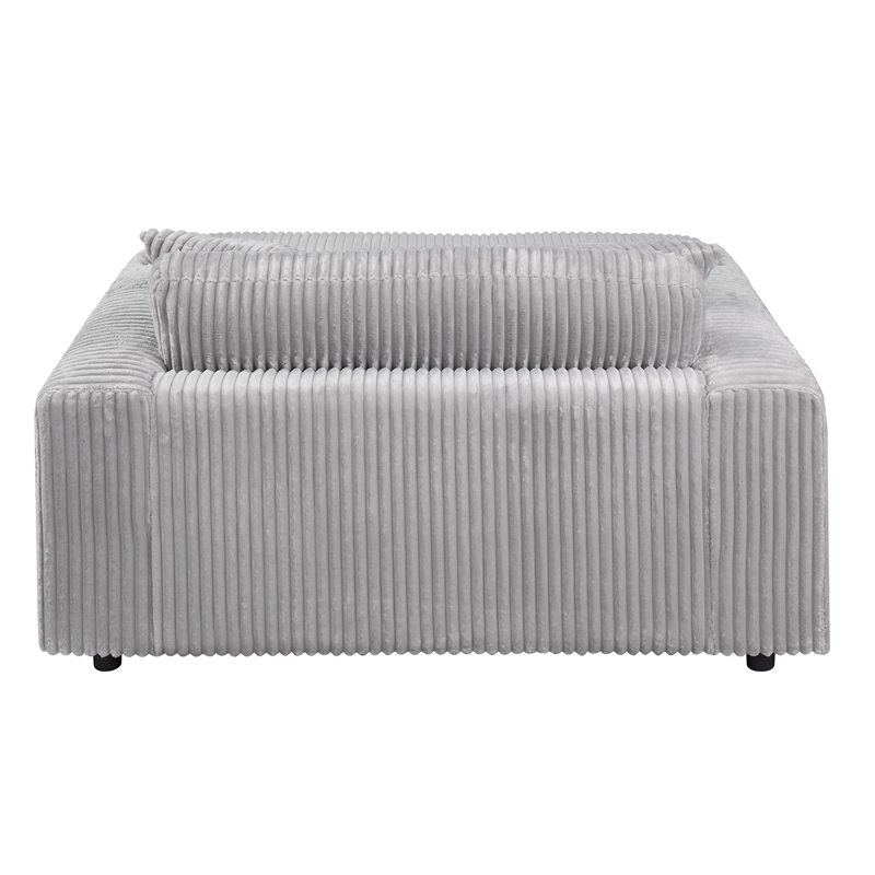 ACME Hilde Velvet Upholstered Chaise with 2 Pillows in Beige