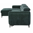 ACME Zadok Chenille Adjustable Headrest Sectional Sofa in Green