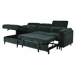 ACME Zadok Chenille Adjustable Headrest Sectional Sofa in Green
